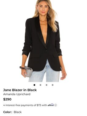 Amanda Uprichard Jane Blazer in Black